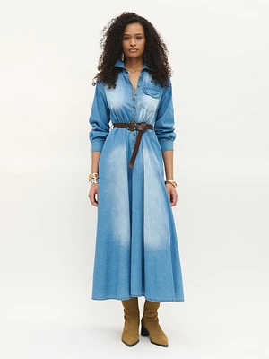Robe en jean avec ceinture