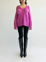 Cut-Out Printed Sweater
