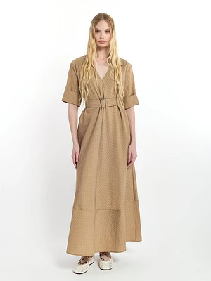 Robe longue à rayures