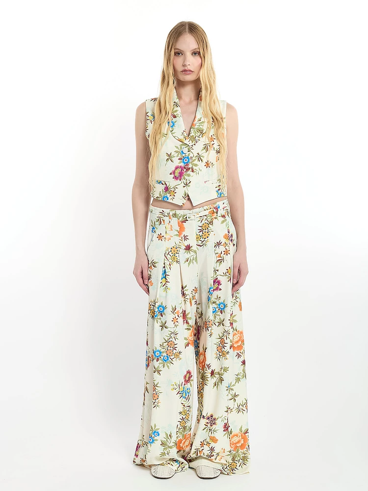 Pantalon Palazzo fleuri