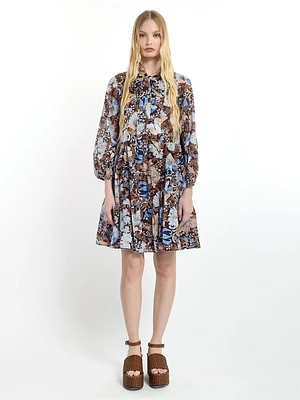 Robe courte à motif cachemire