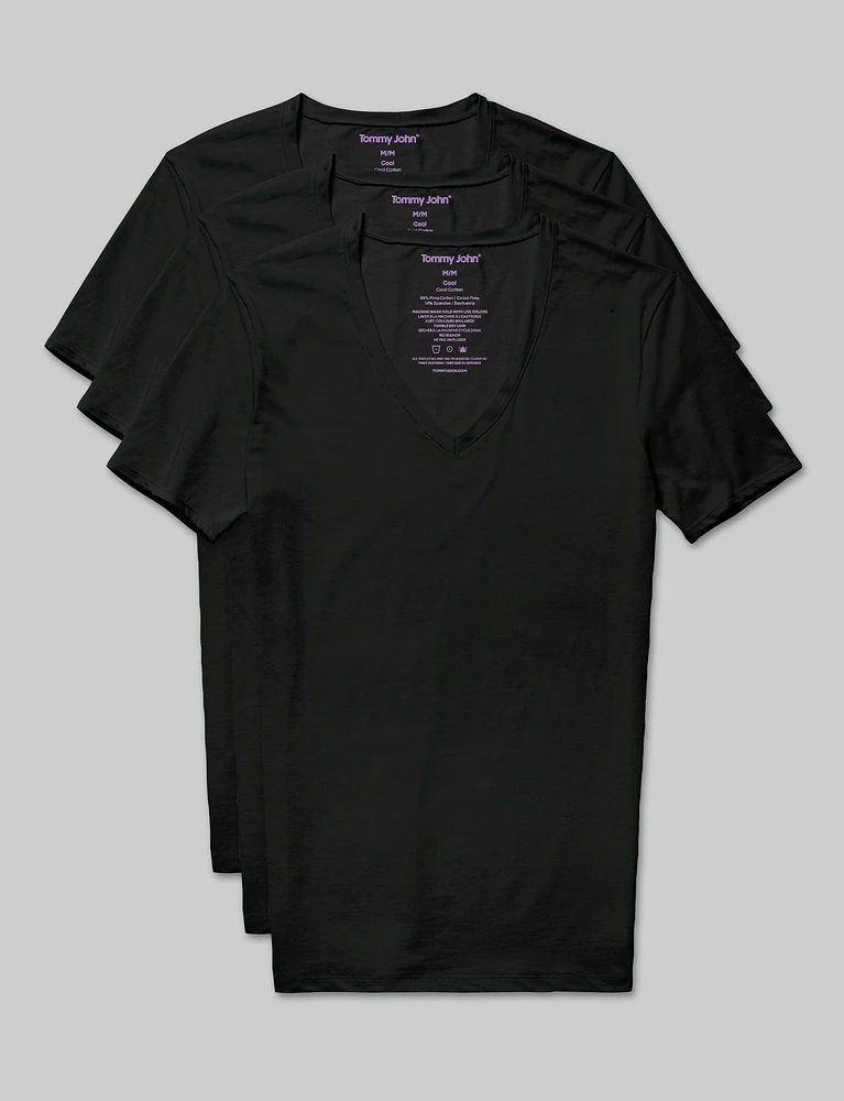Cool Cotton Deep V-Neck Stay-Tucked Undershirt (-Pack