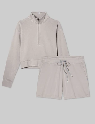 Women's French Terry Half-Zip & Short Set