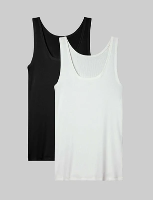 Women's Micro Rib Fitted Tank (2-Pack)