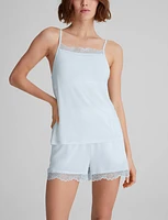 Women's Second Skin Luxe Rib Lace Cami