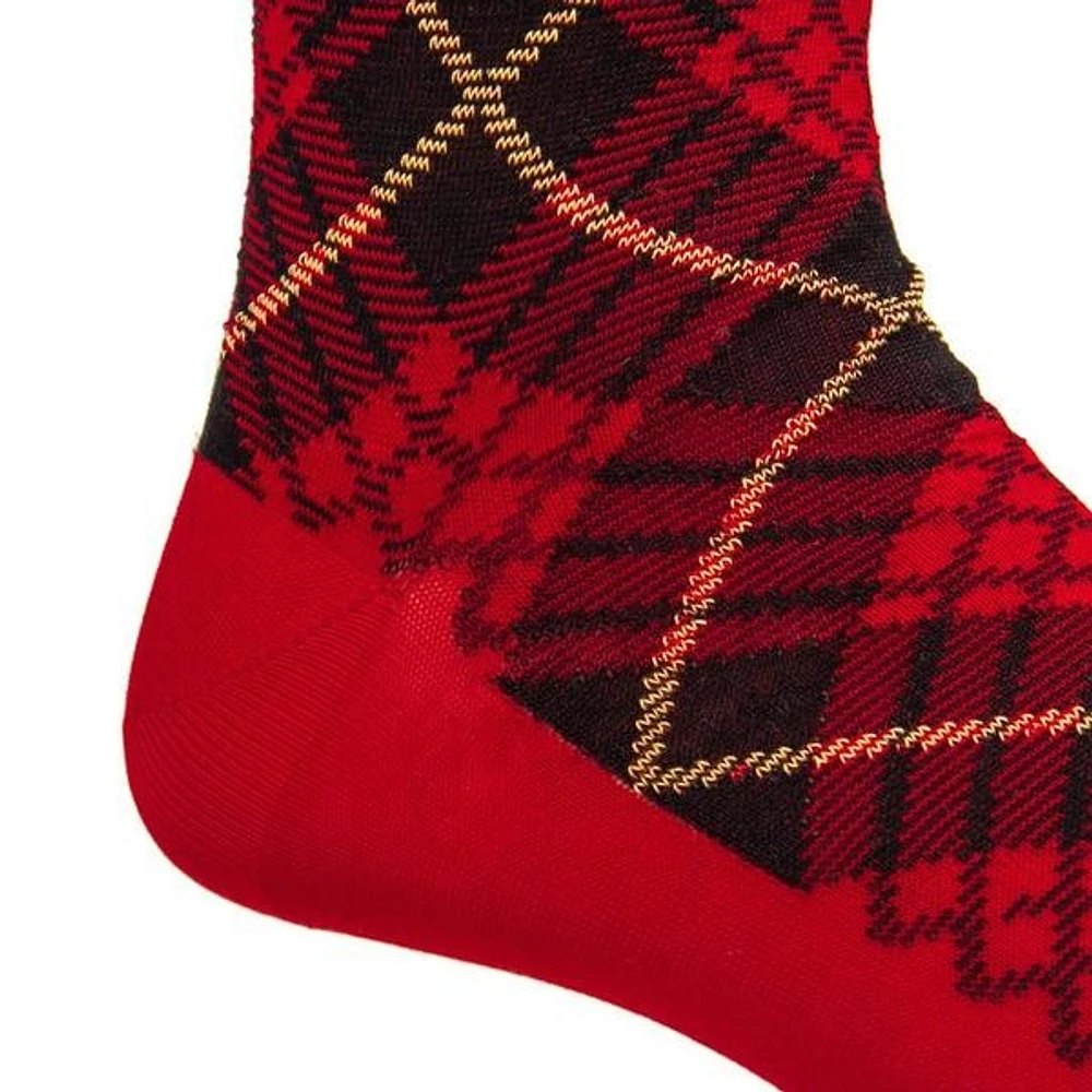Dapper Classics - Red with Black and Yellow Tartan - Cotton - Over The Calf