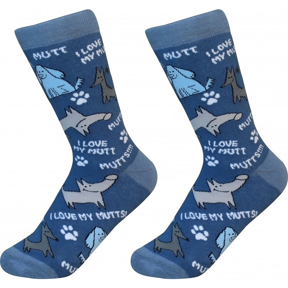 Sock Daddy - I Love My Mutt - Denim - Crew - Unisex