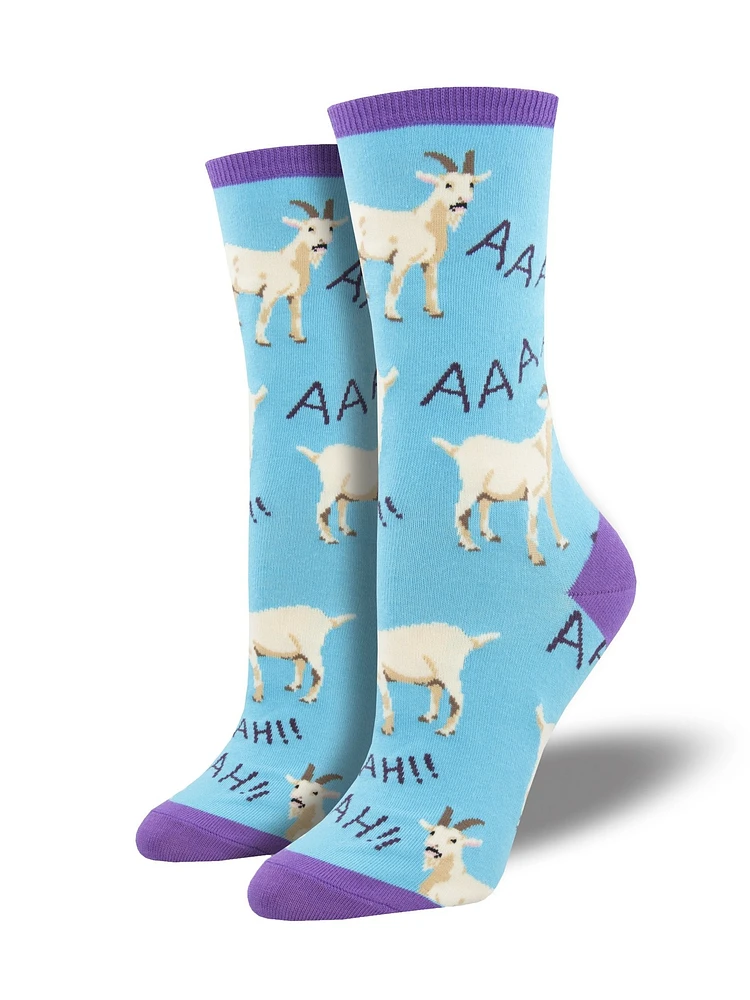 Socksmith - Screaming Goats - Blue - Crew - Women's