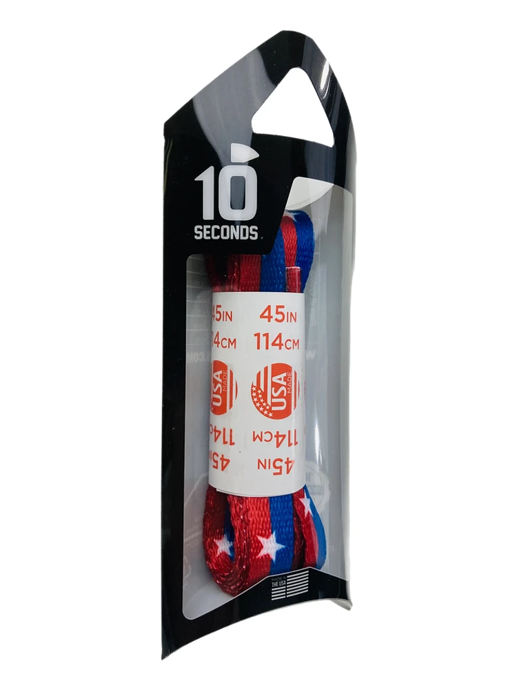 10 Seconds - Printed Laces Red/Blue Stripe w/White Stars
