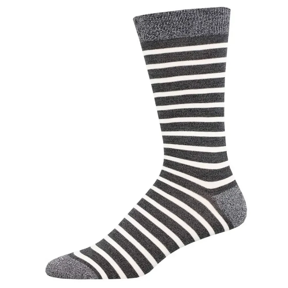 Socksmith - Bamboo - Sailor Stripe - Charcoal/White - Crew - Men's