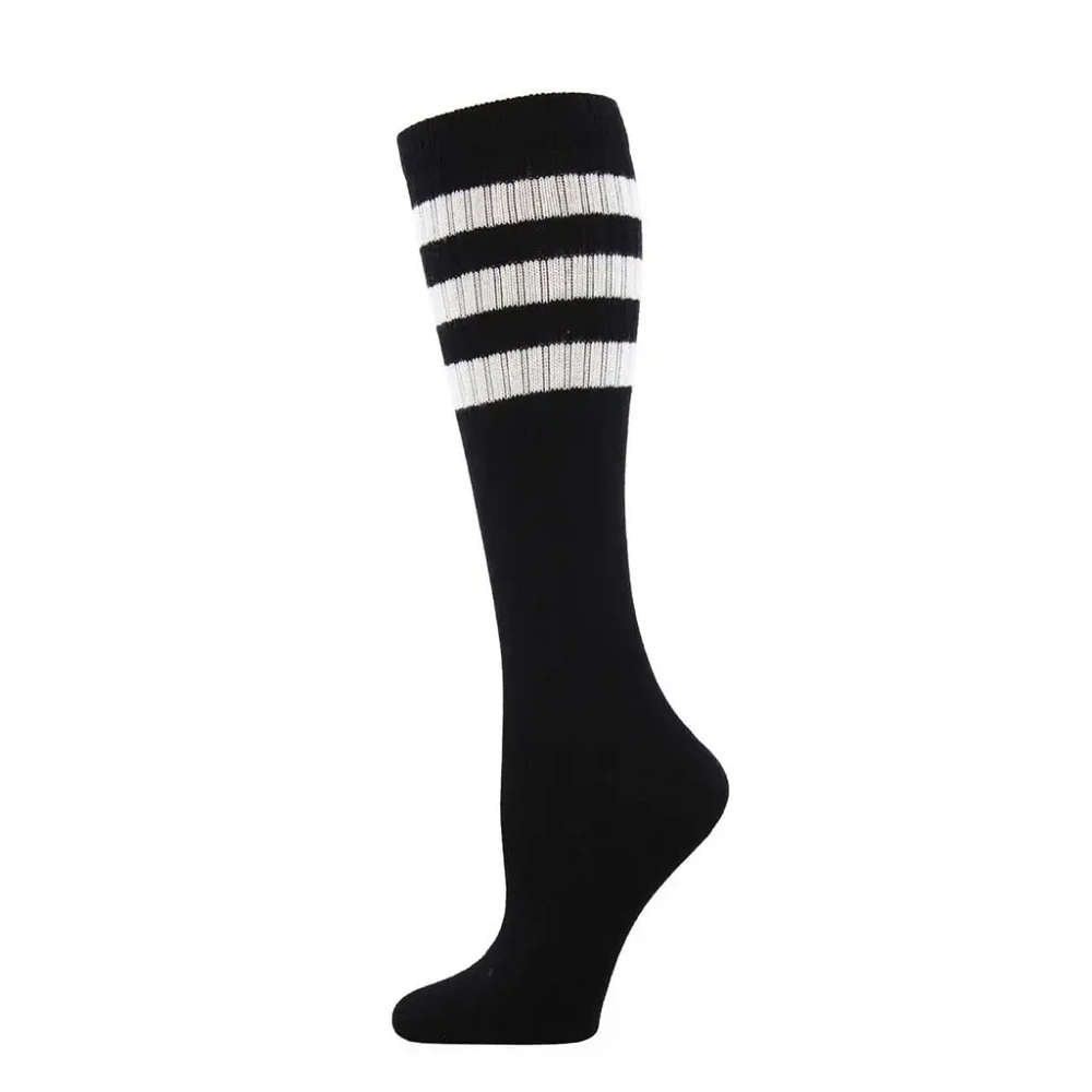 Socksmith - High Roller Stripe - Black/White - Active Knee High - Women's