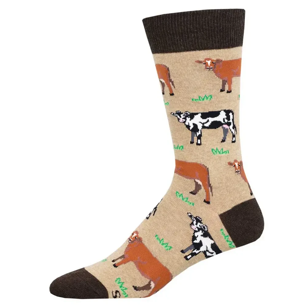 Socksmith - Mooove Over - Hemp Heather - Crew - Men's