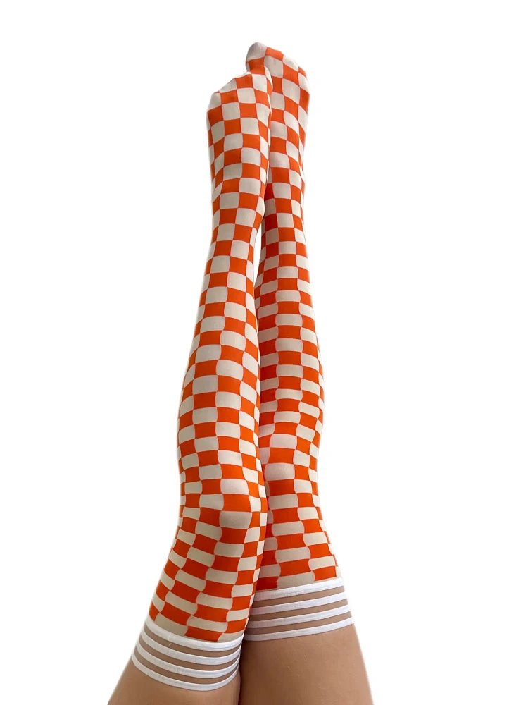 Kix'ies - Game Day Thigh High Orange/White