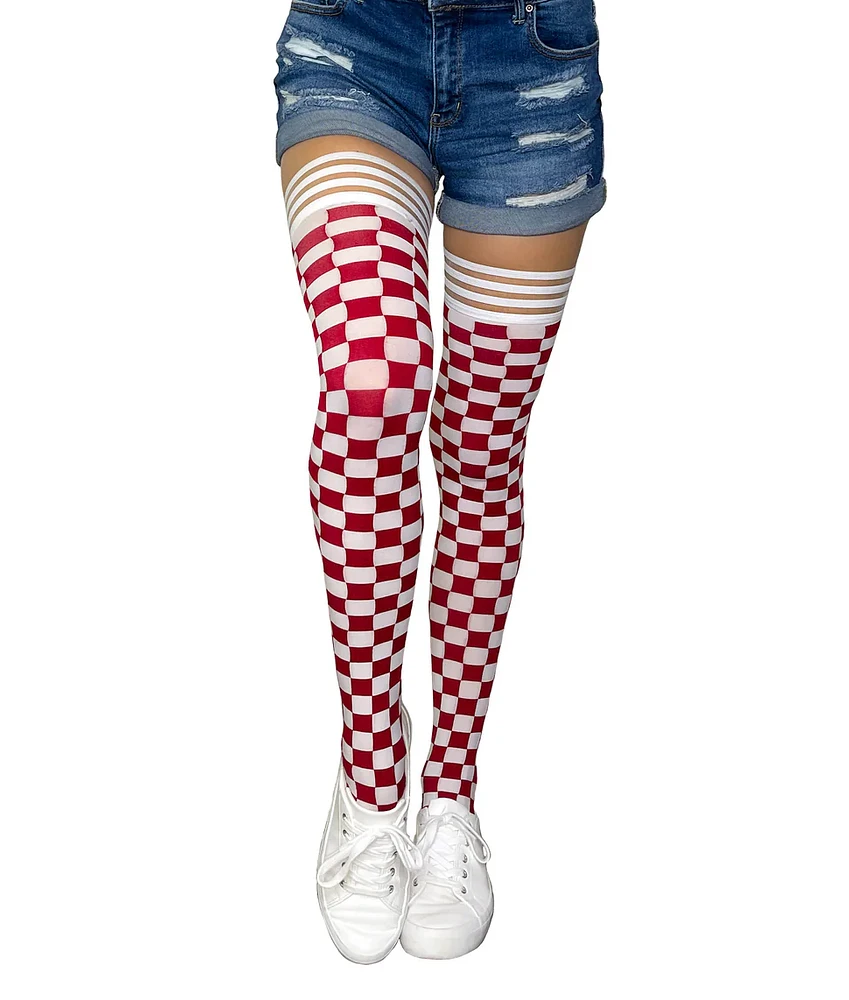 Kix'ies - Game Day Thigh High Crimson/White
