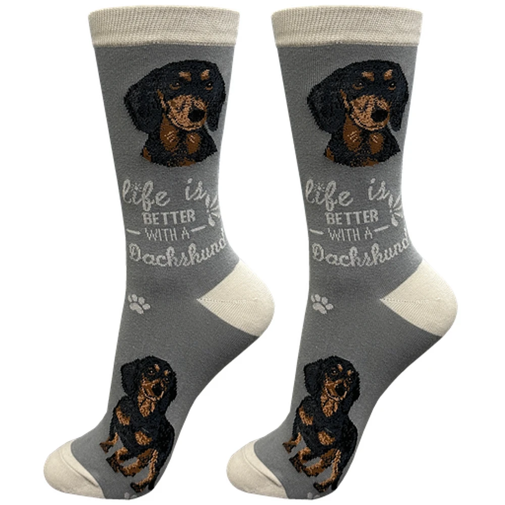 LIFE IS BETTER - Black Dachshund - Crew - OSFM