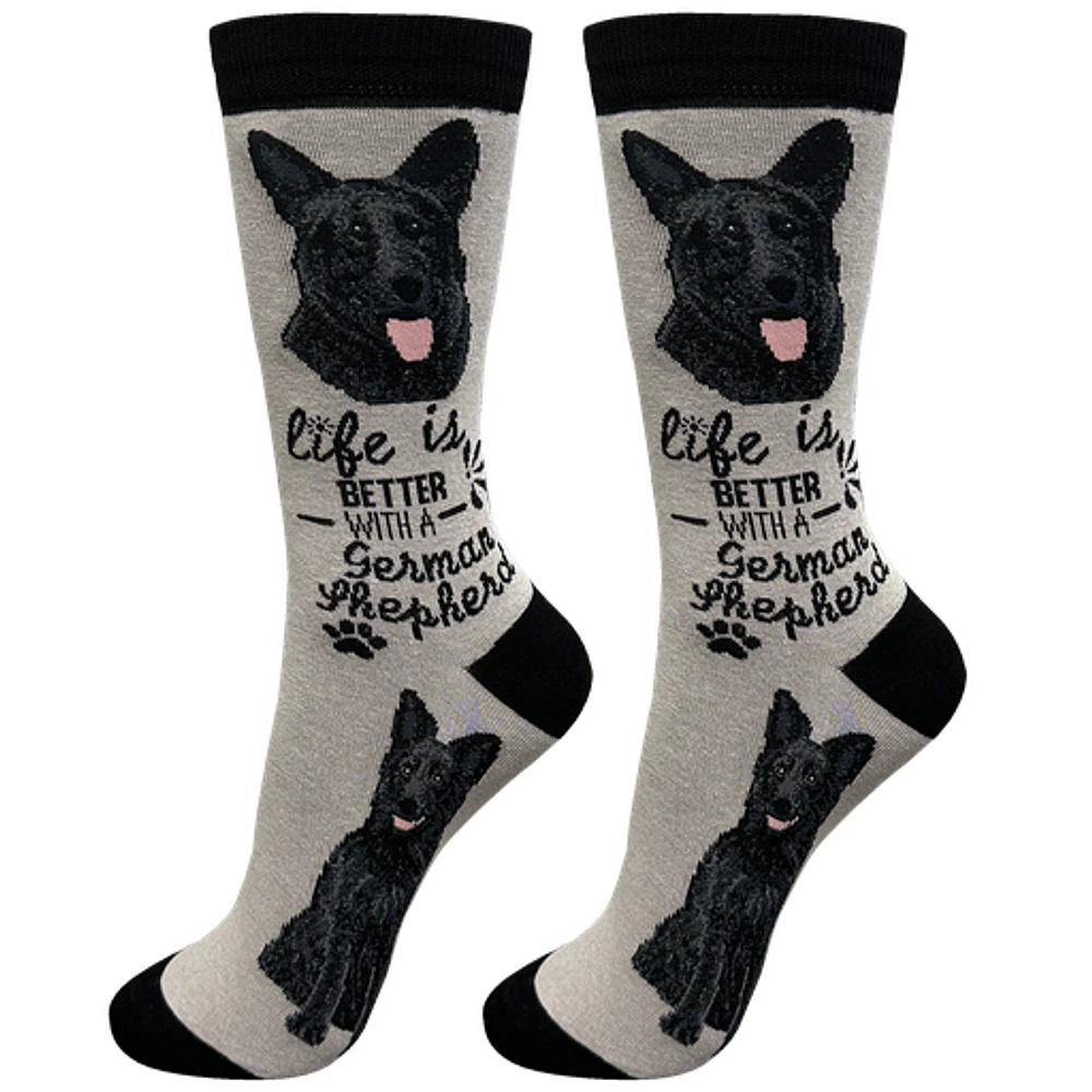 LIFE IS BETTER - Black German Shepherd - Crew - OSFM