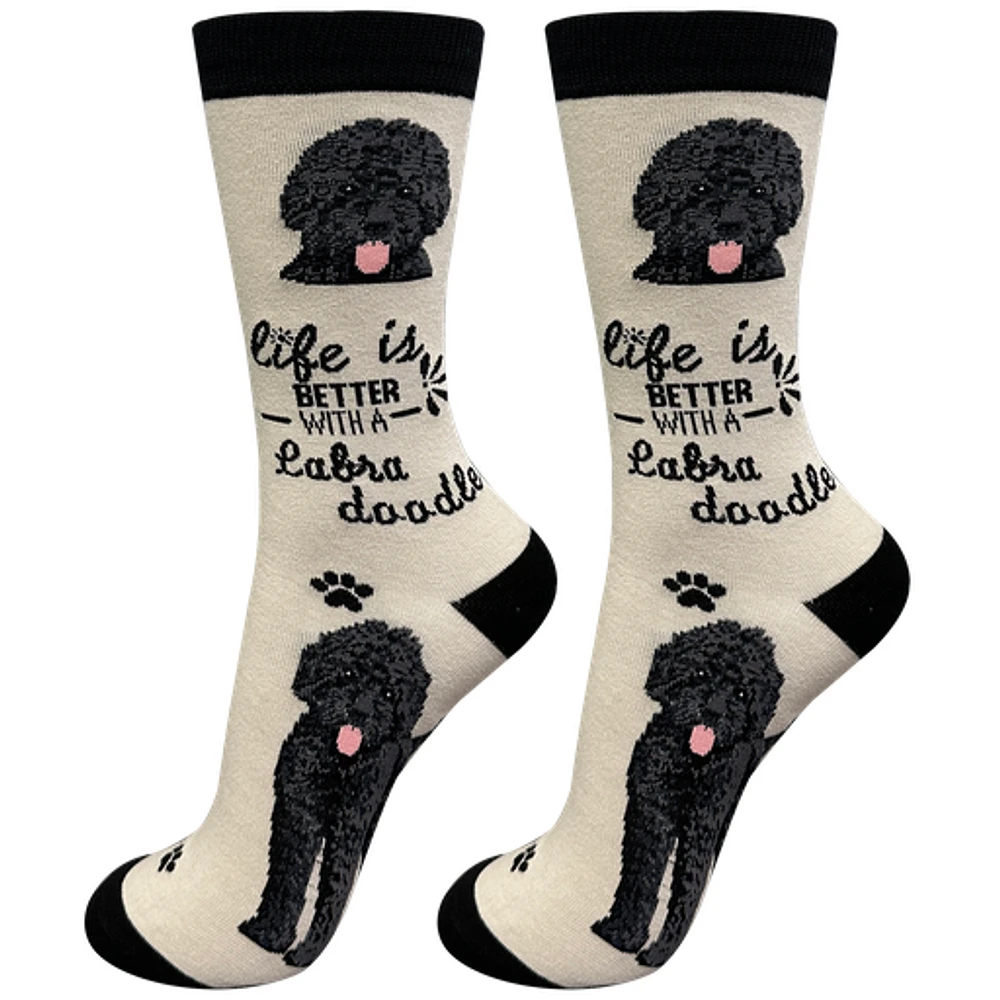 LIFE IS BETTER - Black Labradoodle - Crew - OSFM