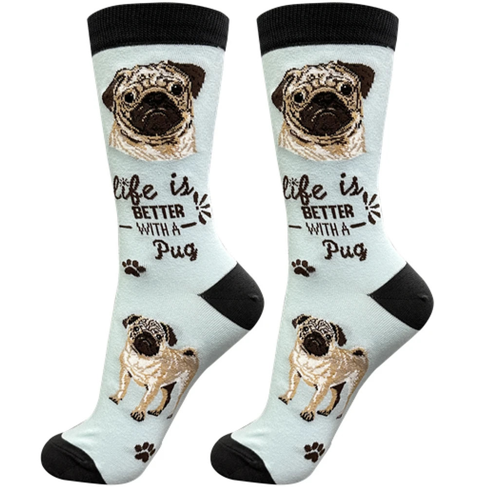 LIFE IS BETTER - Tan Pug - Crew - OSFM