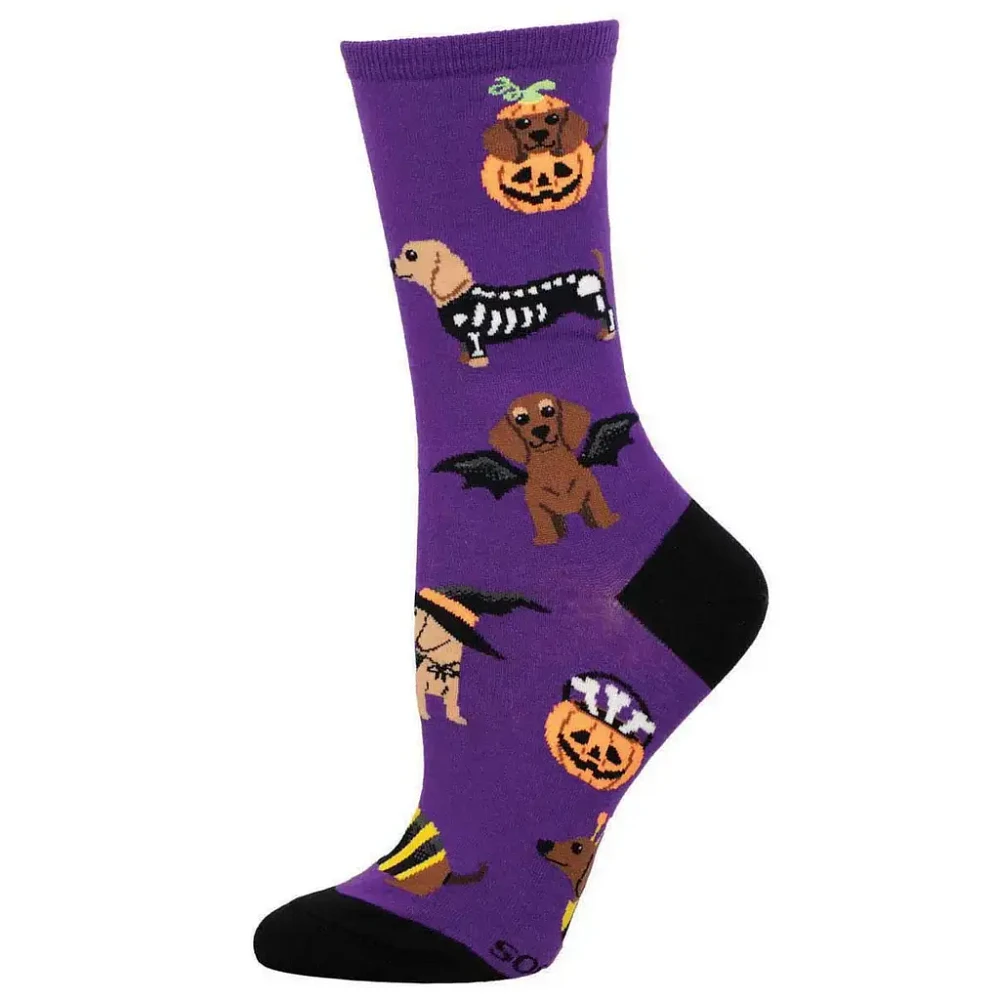 Socksmith - Halloweiner Dogs - Purple - Crew - Women's