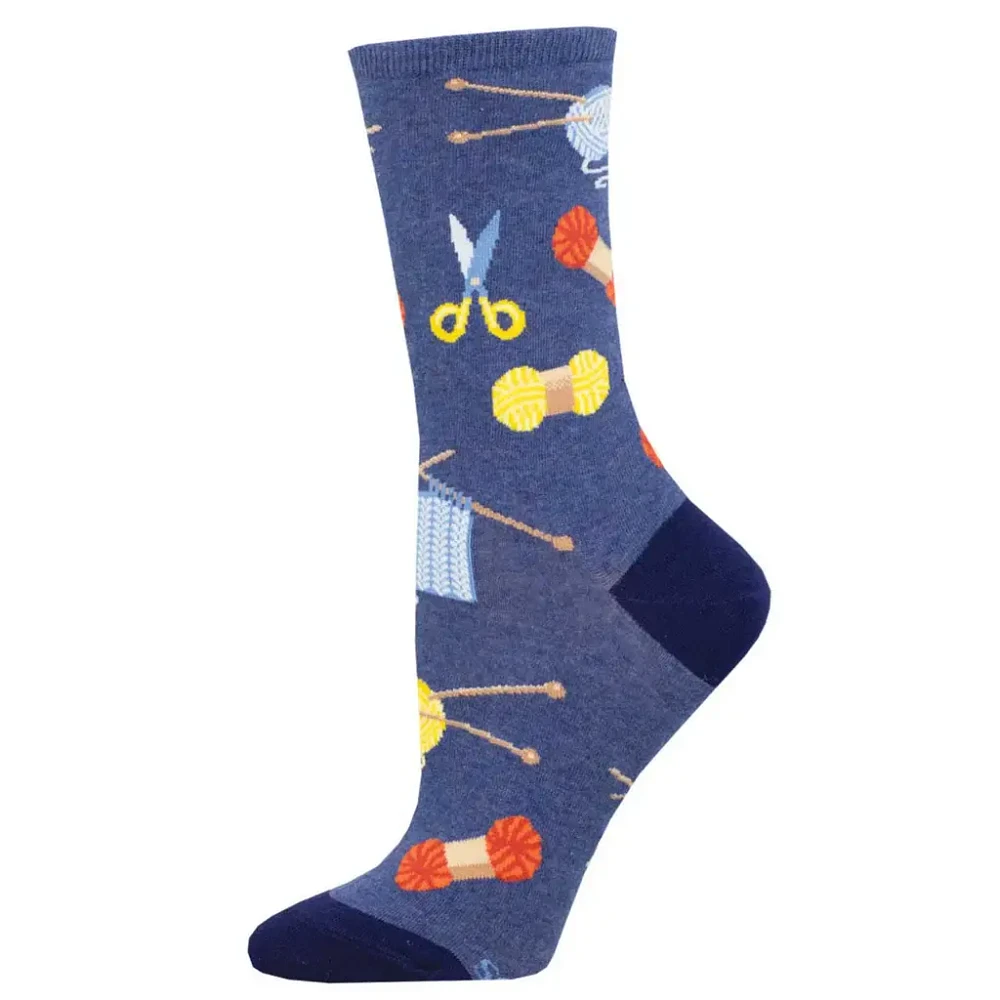 Socksmith - Sew Knit - Blue Heather - Crew - Women's