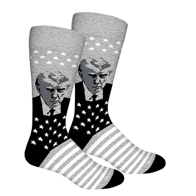 Brown Dog Hosiery - Trump Mugshot - Light Grey Heather - Men's