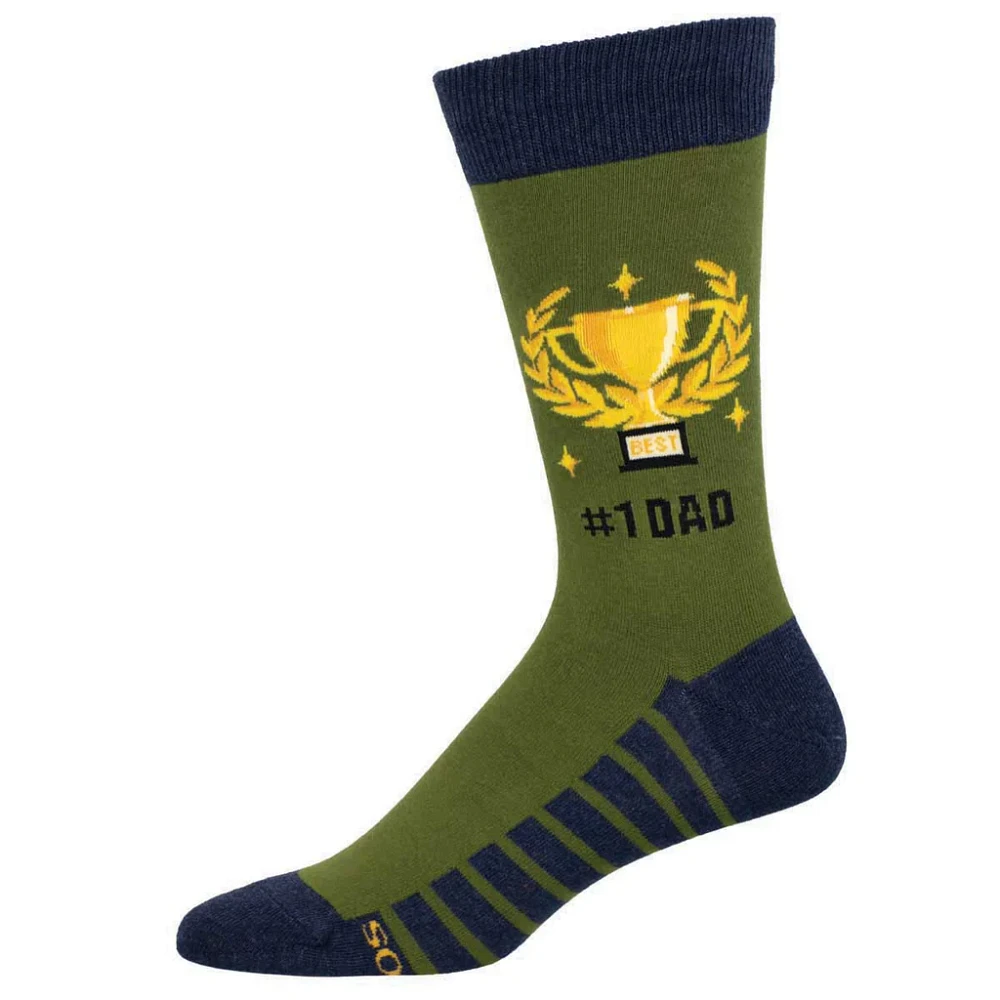 Socksmith - #1 Dad - Green - Crew - Men's