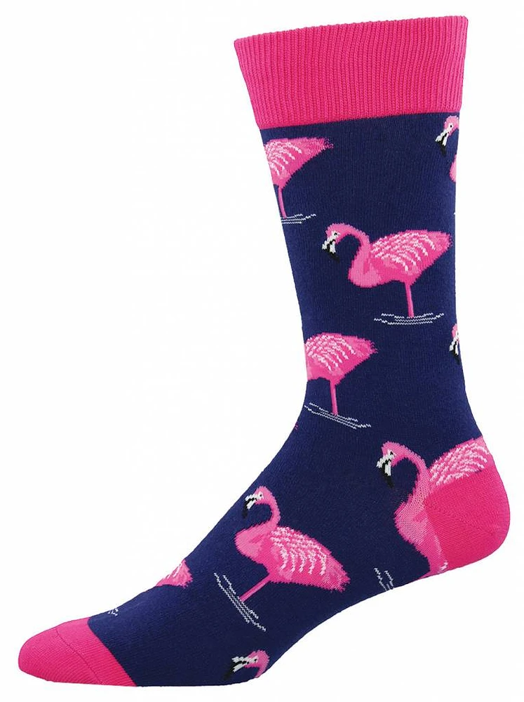 Socksmith - Flamingo - Navy - Crew - Men's