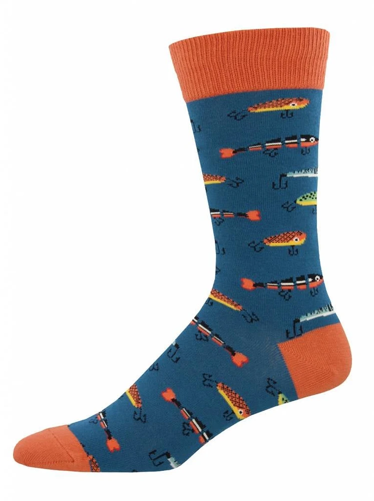 Socksmith - Just Fishin' - Steel Blue - Crew - Men's
