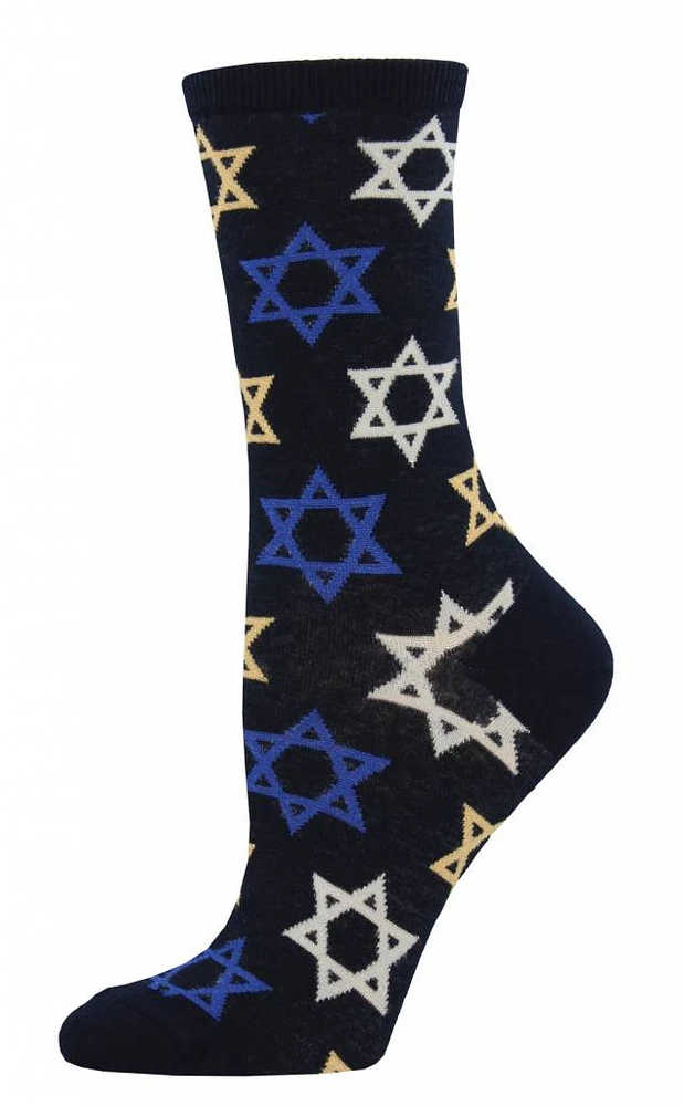 Socksmith - Star Of David - Blue - Crew - Women's