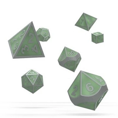 (OD) 7 Dice Set - Metal Druid's Blaze