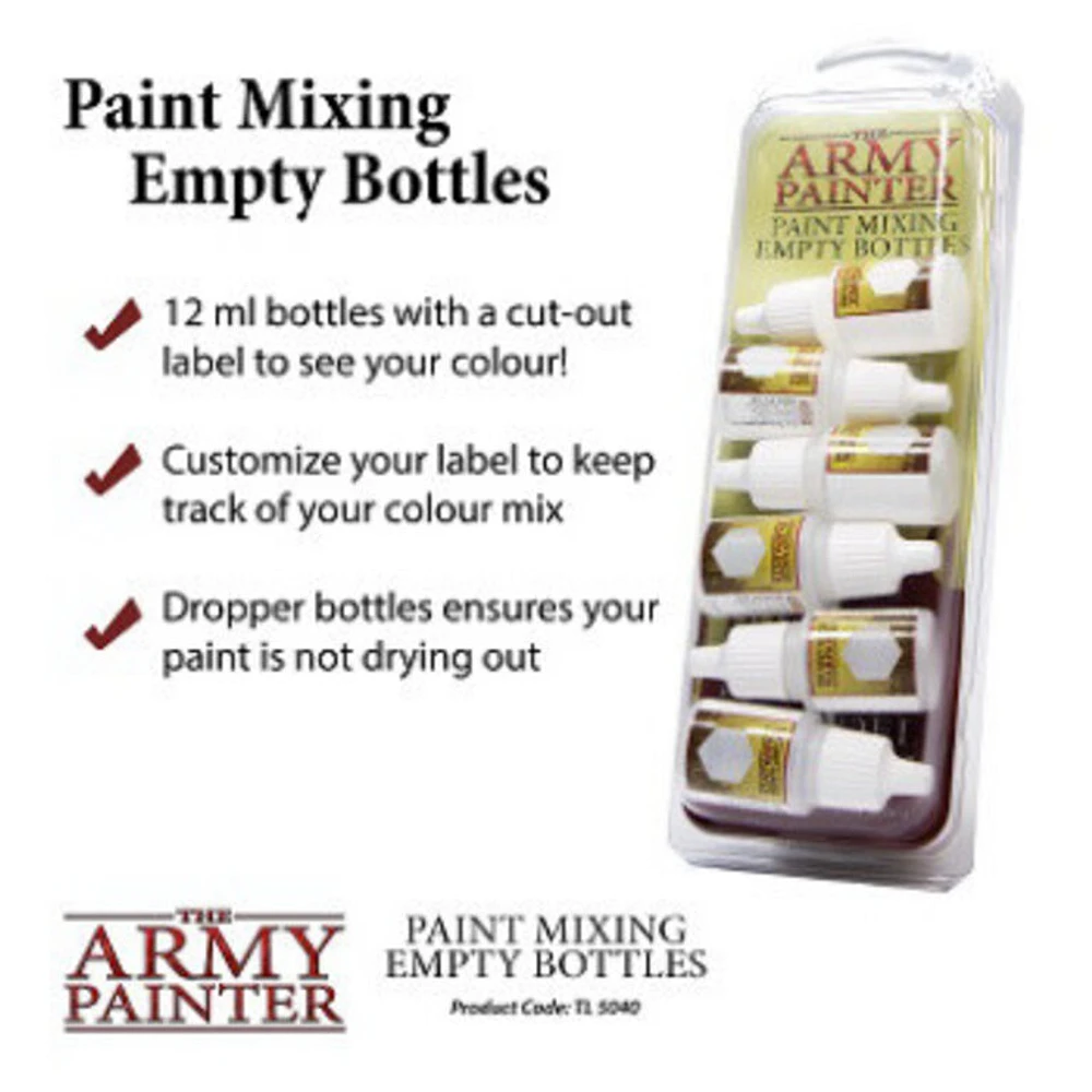 Army Painter (AP) Paint Mixing Empty Bottles