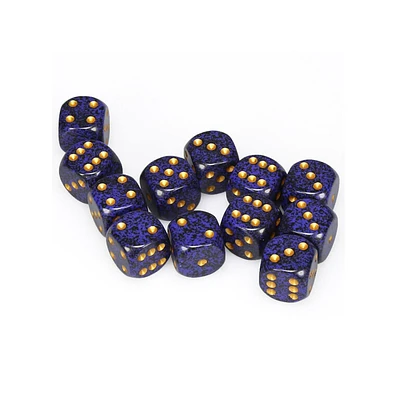 12 dés 6 16mm picotés ''Goln Cobalt''