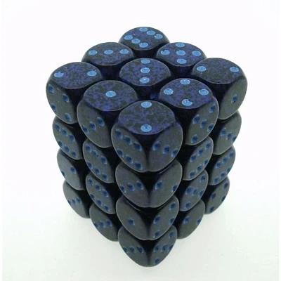 36 dés 6 12mm picotés ''Cobalt''