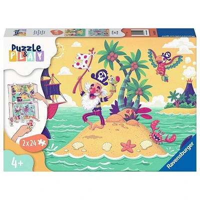 Ravensburger La chasse au trésor des pirates - Puzzle and Play - 2x24 pièces