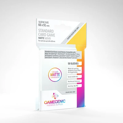 Gamegenic (Gamegenic) Matte Standard Sleeves - 50 Unités - 66mm x 91mm