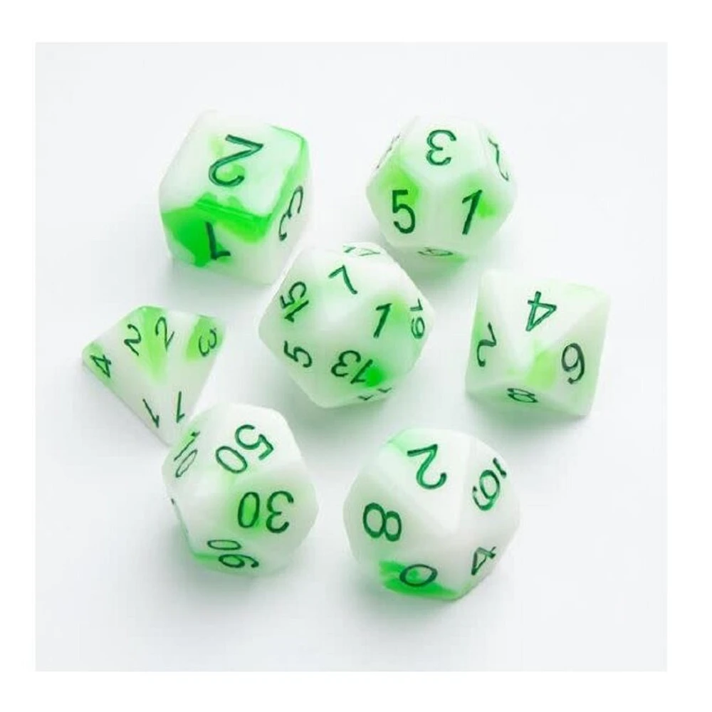 (Gamegenic) Glow Series RPG Set - 7 Piece Set - Toxic Stones