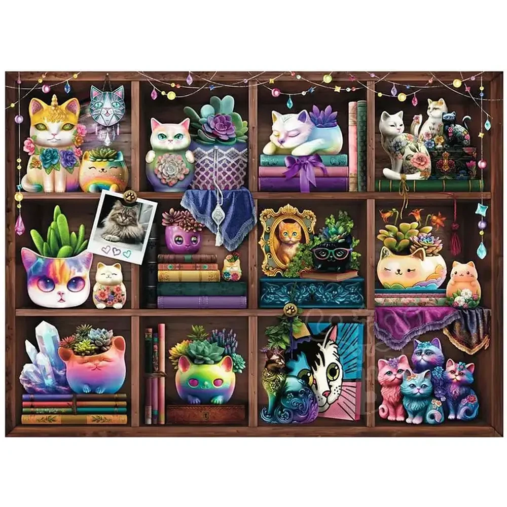 Cubby Cats and Succulents - 500 pièces