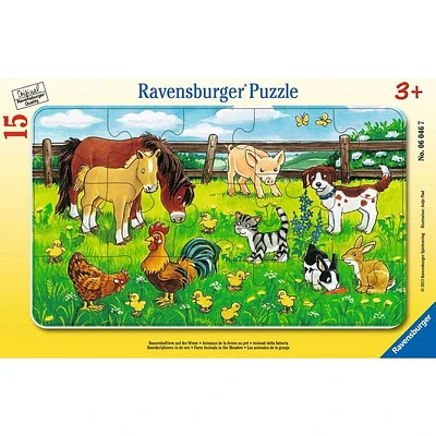 Animaux de la ferme au pré - 15 pieces