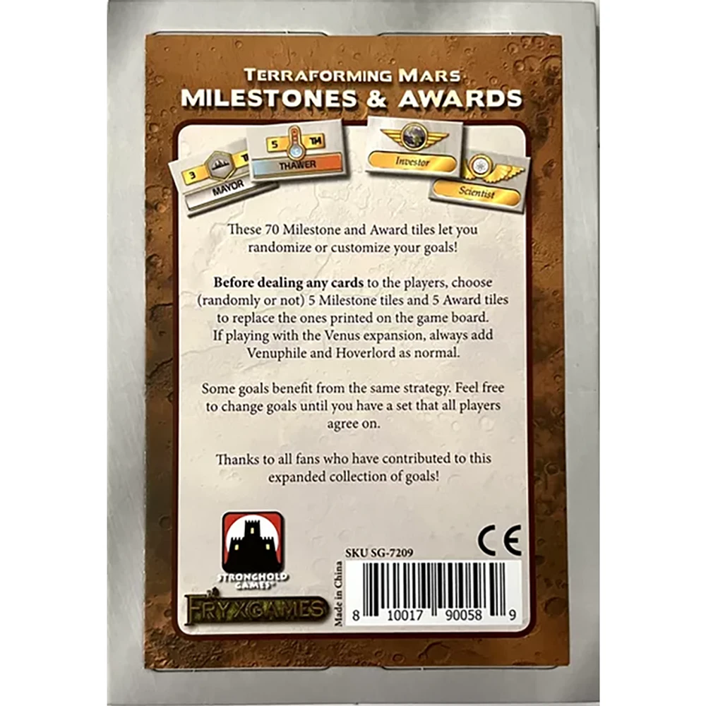 Terraforming Mars - Milestones & Awards (Anglais)