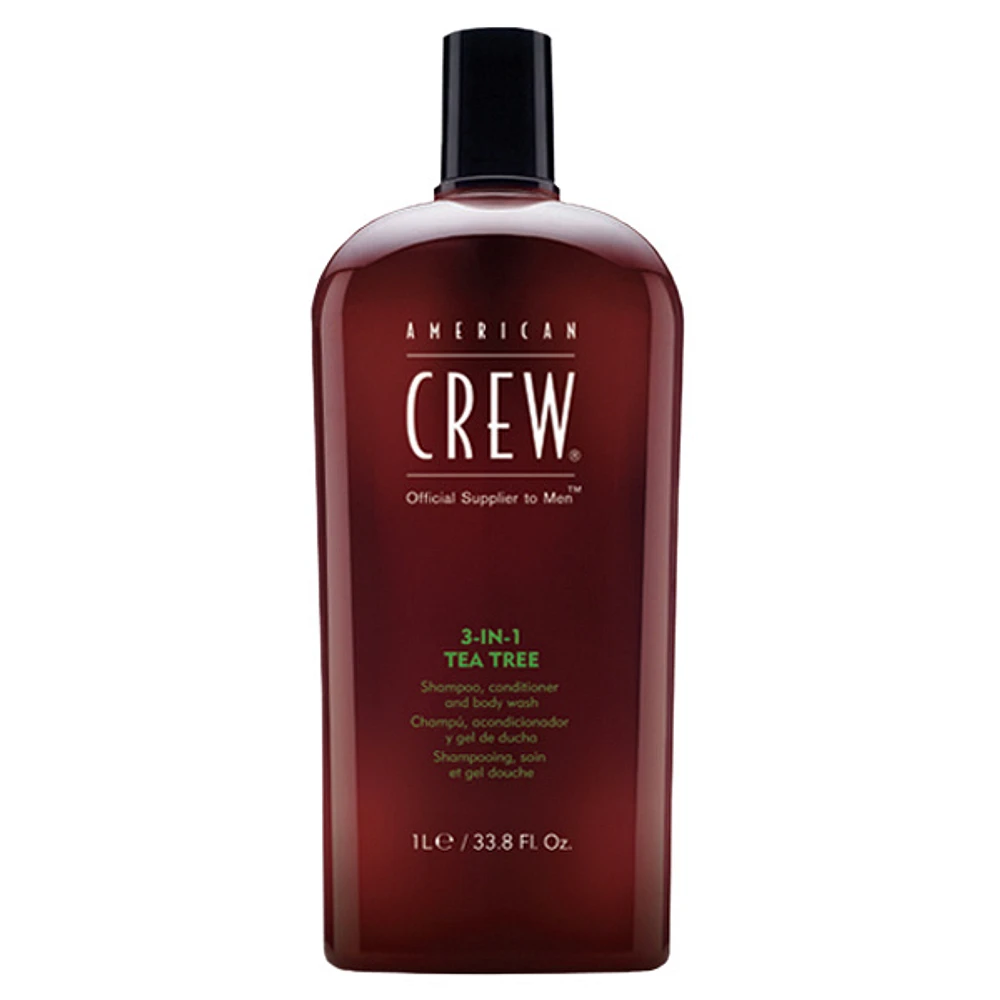 AMERICAN CREW - TEA TREE 3-IN-1 Shampoo, Conditioner and Body Wash / Shampooing Soin et Gel Douche