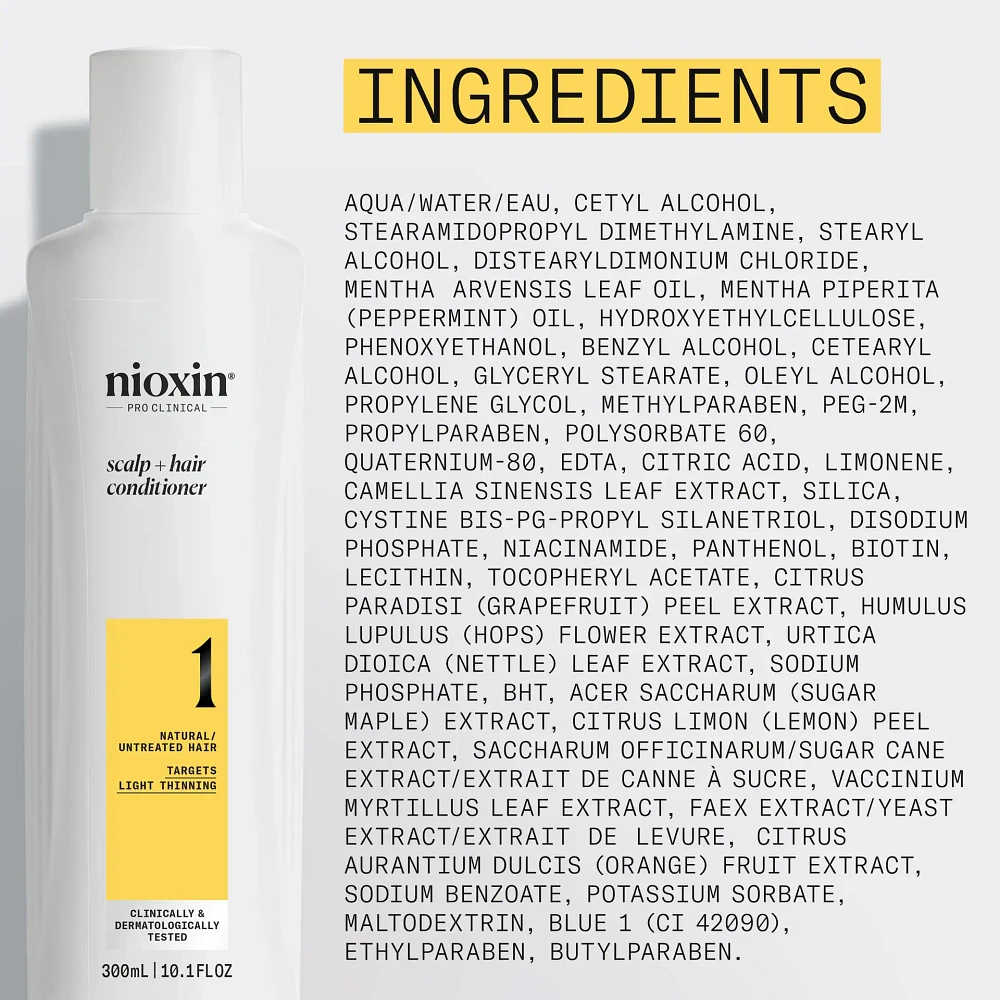 NIOXIN - SYSTÈME 1 Cheveux Naturels Légèrement Clairsemés | Revitalisant