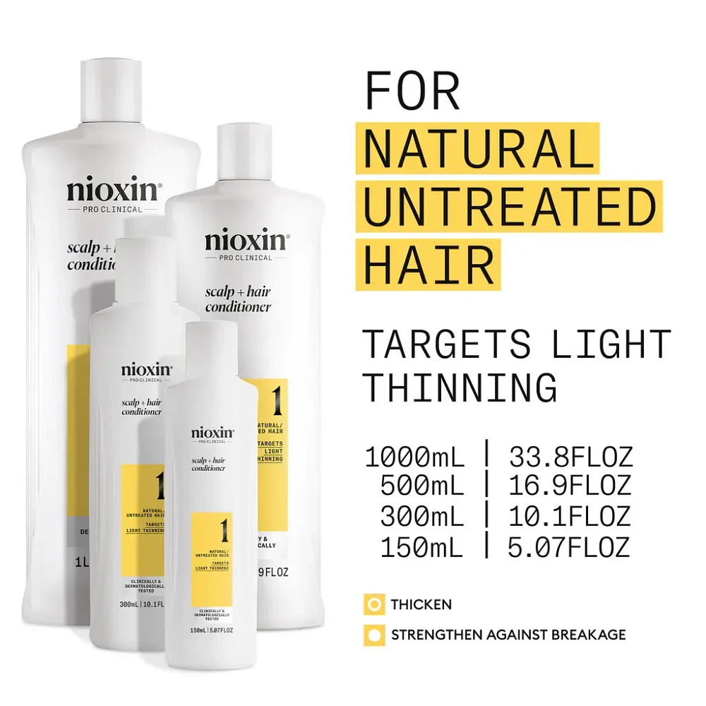 NIOXIN - SYSTÈME 1 Cheveux Naturels Légèrement Clairsemés | Revitalisant