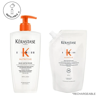 Nutritive | *Duo Éco-Recharge Bain Satin Riche (*500ml/16.9oz)