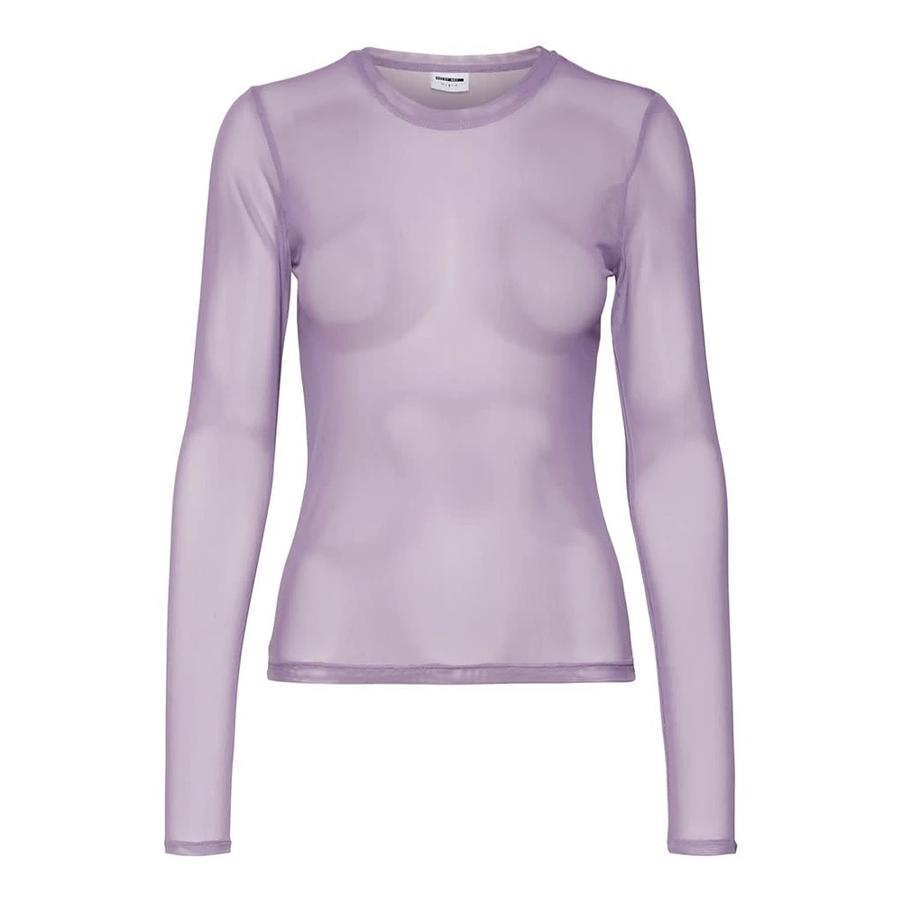 Noisy May : L/S Mesh Top - Purple