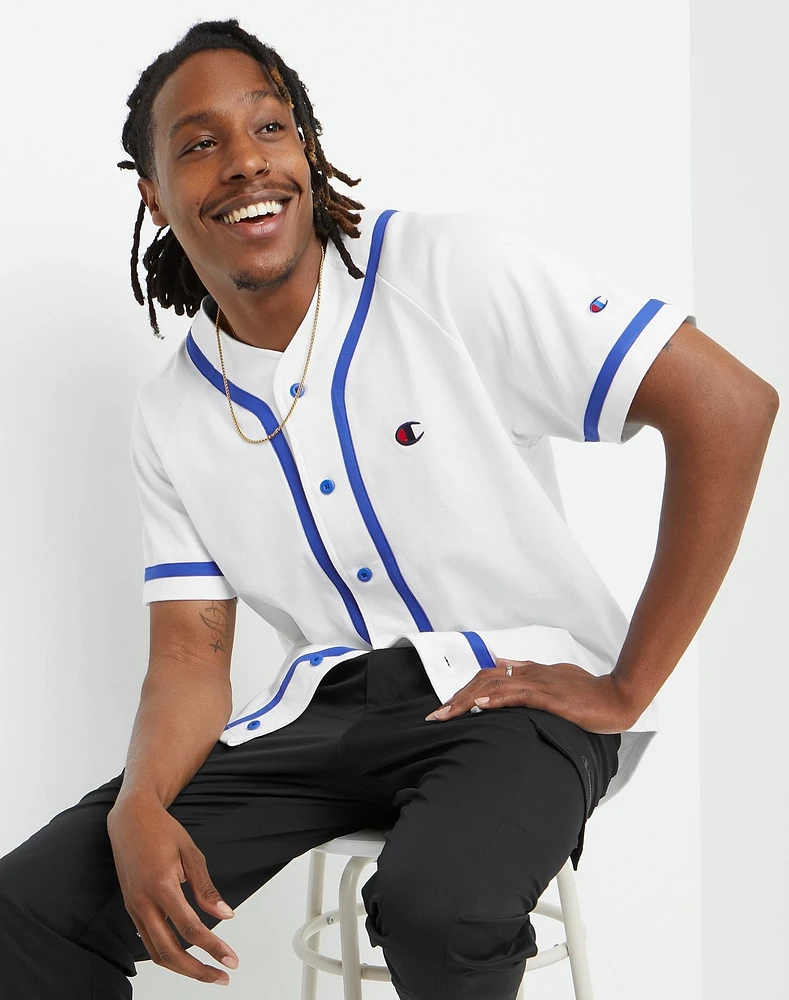 Champion : Braided Baseball Jersey - White