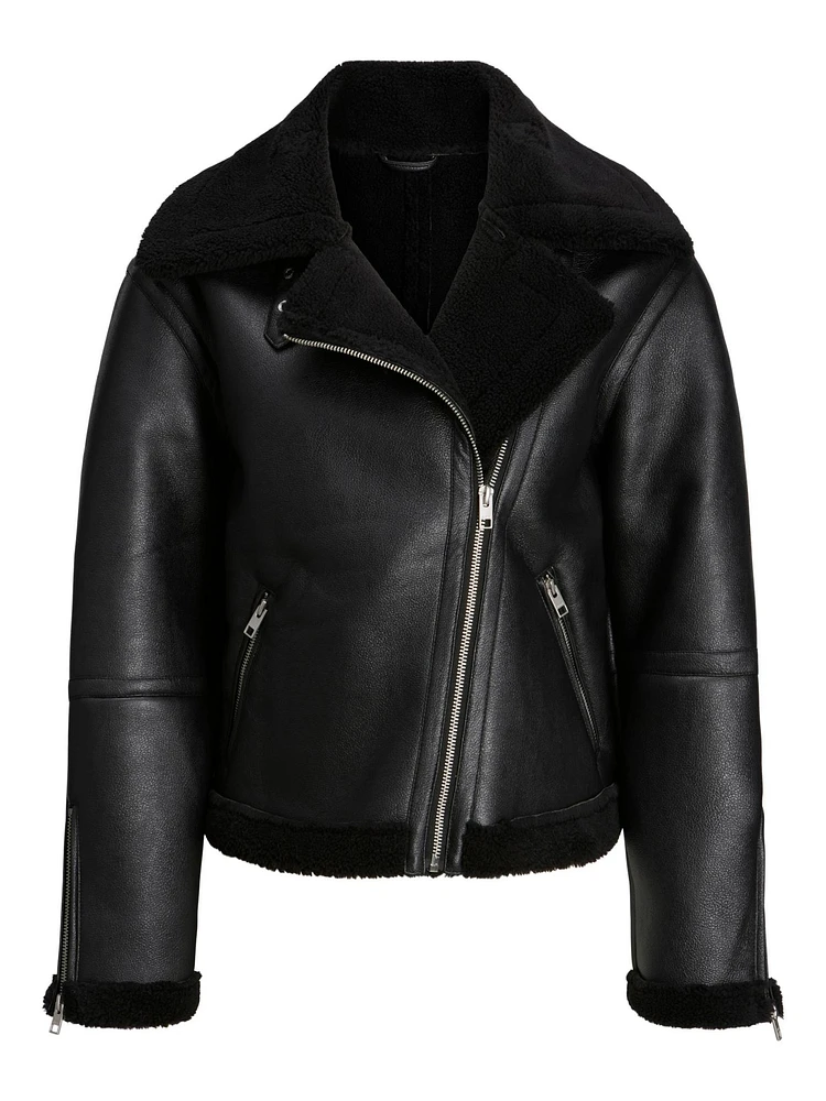 JJXX : Aviator Shearling Jacket