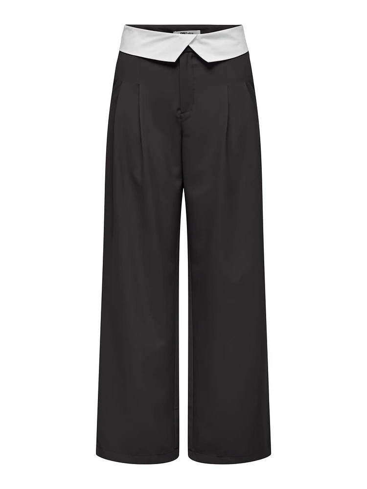 Only : HW Fold-Down Pleated Trousers