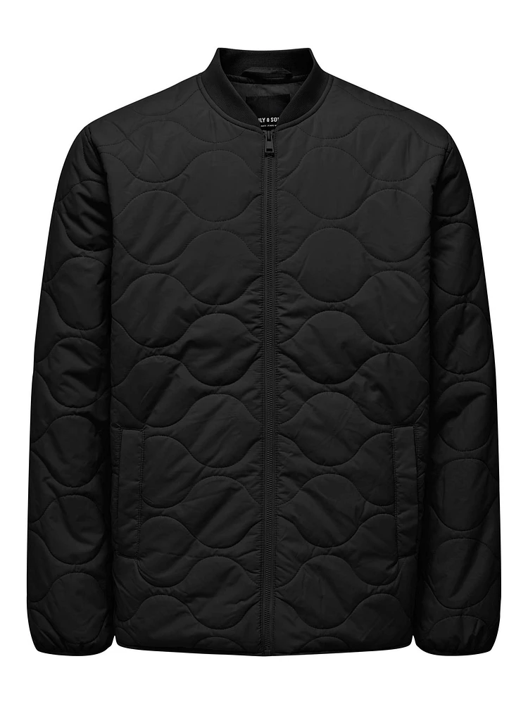 Only & Sons : Art Quilted Jacket - Black