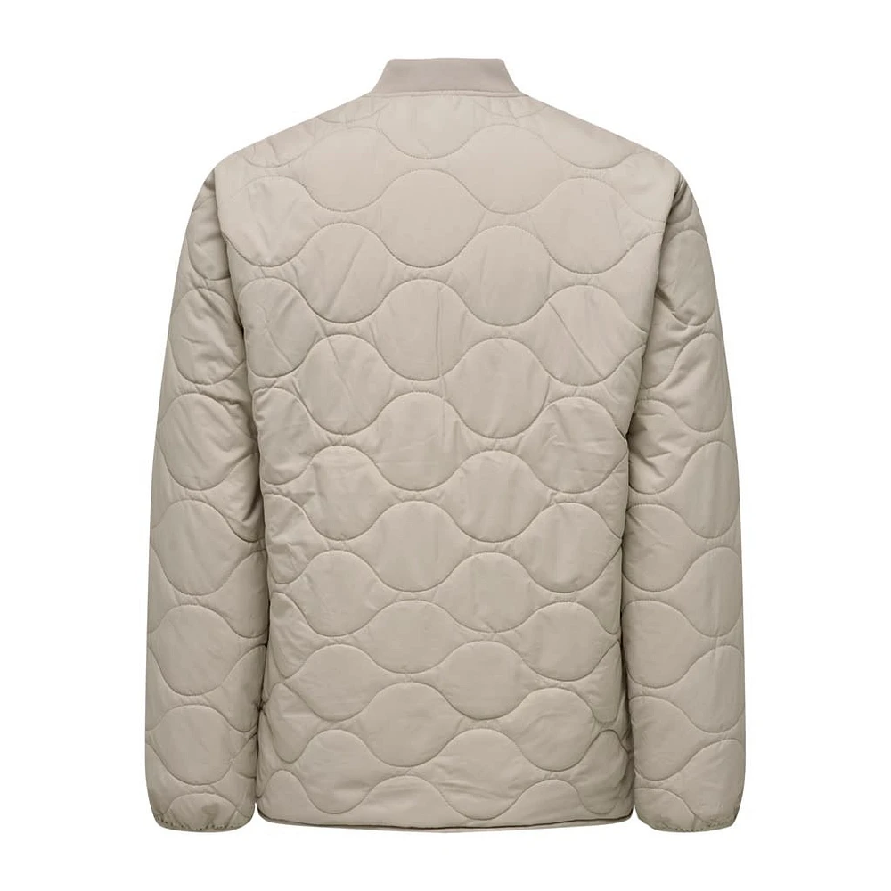 Only & Sons : Art Quilted Jacket - Silver Lining