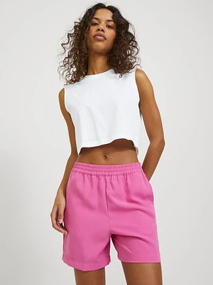 JJXX : Slim Sleeveless Crop Tee - White